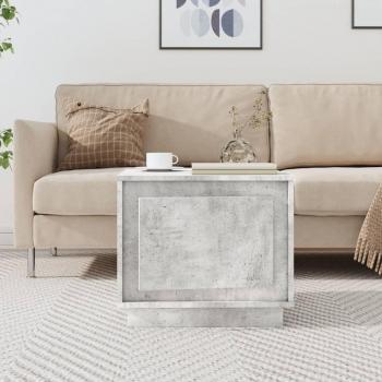 Mesa de centro madera contrachapada 51x50x44 cm en color blanco y negro, con acabado brillante, ideal para salón o comedor como mesita auxiliar o mesa de café; también disponible en gris hormigón