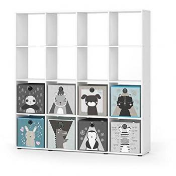 Estantería Infantil Karree Vicco, Blanco, 138.5 x 142.5 cm con 8 Cajas Plegables