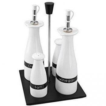 Lacor - 62384 - Juego Vinagrera Ceramicaic 4 piezas Con Soporte
