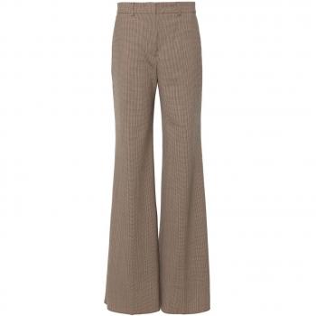 Max Mara Sportmax Women's Wool Blend Flared Leg Trousers in Beige | Size 44