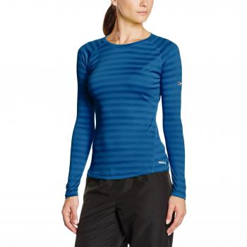Berghaus Tech – Camiseta de Rayas de la mujer, mujer, Stripe, Mykonos Blue Stripe
