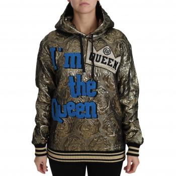 Dolce & Gabbana Im The Queen Jaquard Gold Sweatshirt Hoodie - IT42|M