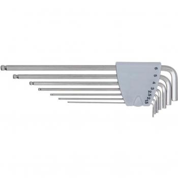 Juego de llaves Allen acodadas con cabeza esférica de acero fino XL, 7 piezas KS TOOLS 964.0515