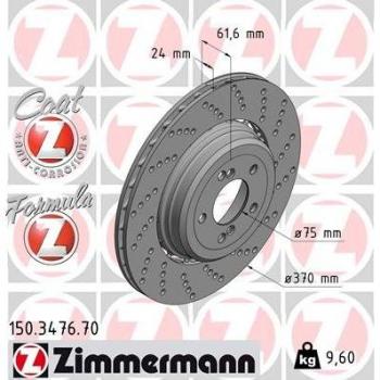 Disco de freno ZIMMERMANN 150.3476.70