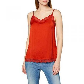 Vila NOS Vicava Lace Singlet-Noos Camiseta sin Mangas, Rojo