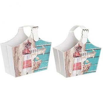 Revistero DKD Home Decor 40 x 18 x 41 cm Multicolor Cartón Mediterráneo (2 Unidades)