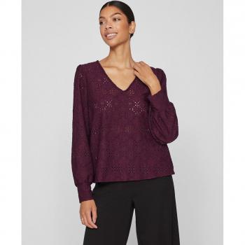 Top de mujer Vila encaje cuello pico