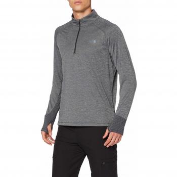 The North Face Ambition 1/4 Zip Camiseta con Cremallera para Hombre, TNF Black Heather, XL
