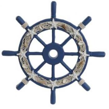 Decoración de Pared Timón Mediterráneo Azul Marino 40,5 x 3 x 40,5 cm