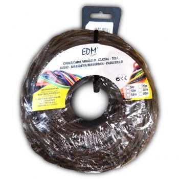Cable eléctrico textil trenzado 3x1,5 Marrón 25m