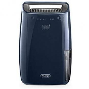 De'Longhi Tasciugo AriaDry Multi DEX216F Deshumidificador Multifunción, 16 L/d, Filtro Antipolvo y Antialérgenos, Función de Secado de Ropa, Drenaje Continuo, 290W, 37Db, Azul Marino