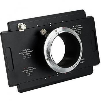 Fotodiox Pro Lens Mount Adapter Compatible with Fujifilm GFX G-Mount Cameras to Large Format 4x5 View Cameras with a Graflok Rear Standard - Shift/Stitch Adapter