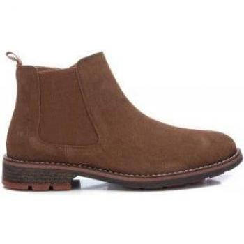 Botines Xti 142059 para Hombre, Piel, Color Camel, con Cierre de Cremallera