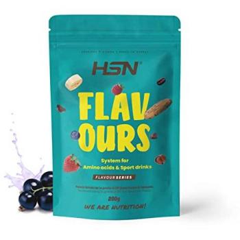 Saborizante en polvo para Aminoácidos y Bebidas Deportivas HSN | Grosella Negra 200 g | 36 Porciones | Keto y Vegano | Bajo en Calorías y Azúcar | No-GMO, Sin Gluten