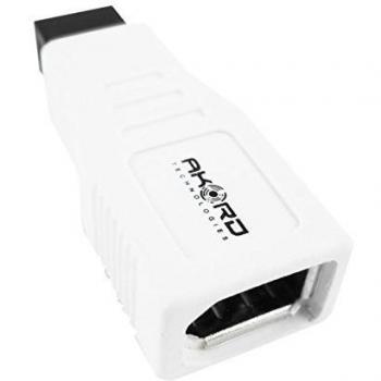 Akord - Adaptador ultracompacto de puertos FireWire, conector FireWire 400 hembra de 6 pines a conector FireWire 800 macho de 9 pines, color blanco