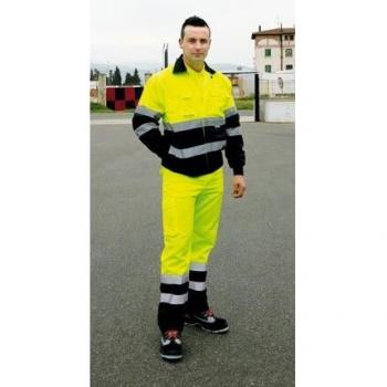 Juba - Pantalon alta visibilidad poliester algodón -l amarillo marino