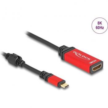 Adaptador USB Tipo-C a HDMI 8K 60 Hz con HDR, Rojo, 17 cm