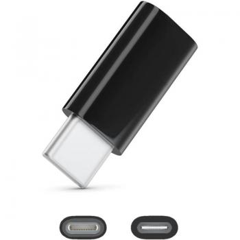 Adaptador Lightning a USB-C Hembra/Macho en Negro