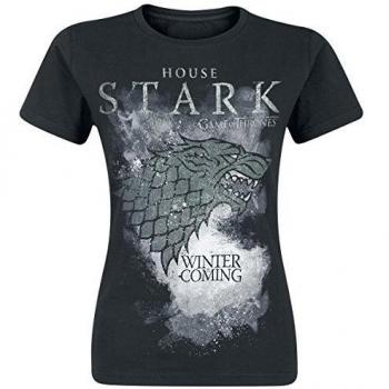 Game of Thrones House Stark - Camiseta manga corta para mujer, color charcoal grey, talla Medium