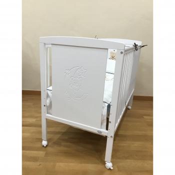 Cuna para bebé, modelo Oso Dormilón + Colchón Viscoelástica + edredón y chichonera Beige