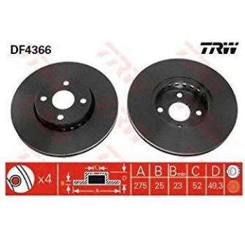 Disco de freno TRW LUC DF4366 frente, ventilado, 1 pieza
