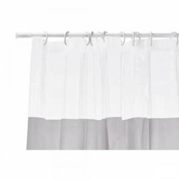 Cortina de Ducha Transparente Berilo 180 x 180 cm Gris Plástico PEVA (12 Unidades)