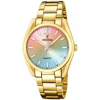 Reloj Festina Boyfriend Collection F20640/7 para Mujer con Correa de Acero Inoxidable 316L Dorado Analógico