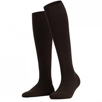 Falke Family Sustainable Cotton Knee High Socks - Dark Brown - Size 39-42