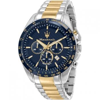 Reloj de Hombre Maserati Traguardo Edición Limitada, Cronógrafo, Cuarzo, Acero Inoxidable Bicolor, Esfera Azul - R8873612046
