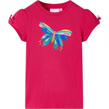 Camiseta infantil rosa chillón 116