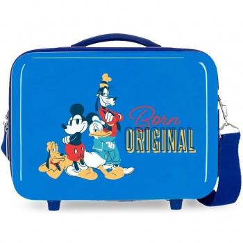 Neceser Infantil Rígido Disney Mickey Born Original ABS Azul Adaptable 9L