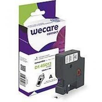 wecare - Cinta de tinta negra sobre blanco, 12 mm / 7 m, compatible con Dymo D1-45013 / S0720530