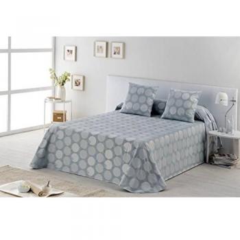 ESTELA - Colcha/Cubrecama Tejido Jacquard GIJON Color Aqua - Cama de 180/200 cm. - 50% Algodón/50% Poliéster