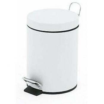 Cubos de Basura Pedal Blanco 3L con Interior de Plástico, Dimensiones HxØ 270 x 167 mm