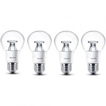 Pack de 4 bombillas LED Philips equivalente a 40 W, eficiencia energética A+, E27, blanco cálido