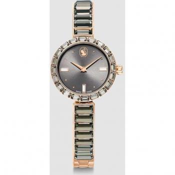 Swarovski Women's Matrix Bangle Watch - Swiss Made with Grey Crystals and Rose Gold Finish