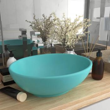 VidaXL Luxury Basin Oval-shaped Matt Light Green 40x33 cm Ceramic
