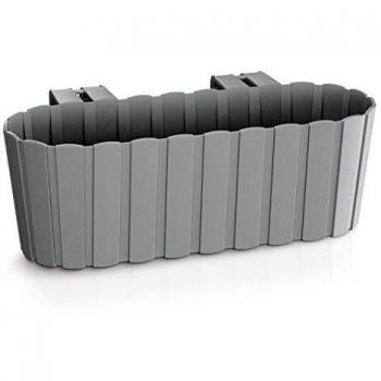 Jardinera Balcon B.Hook ''B'' Gri 38X21X13CM - INTEPLAS - DDE400GR..