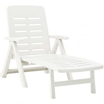 vidaXL Folding Sun Lounger Plastic White