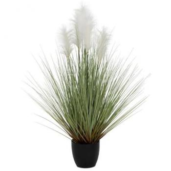 Planta Decorativa de PVC con Base de Cemento y Tejido - 107 cm, Dimensiones 17 x 17 x 16,5 cm