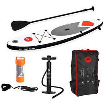 Tabla de Paddle Surf Hinchable Básica 305 cm (10'0) para Adultos, Unisex, P4F940150, Blanco/Rojo/Gris