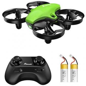 Potensic Mini Drone para Niños, Drone A20 Quadcopter con Control Remoto, Un Botón de Despegue y Aterrizaje, Modo sin Cabeza, Fácil de Llevar, 3 Modos de Velocidad, 3 Baterías, Verde