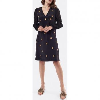 Vestido recto de mujer en gasa negro