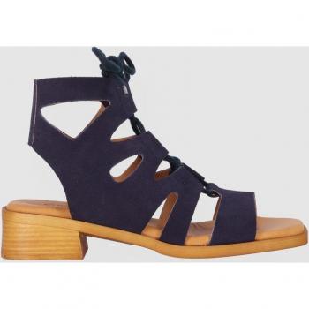 Sandalias de tacón de piel con cierre de lazo