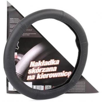 Funda cubierta para el volante Carpassion MAMMOOTH 10060 negra de cuero, compatible con volantes de 35 a 37 cm