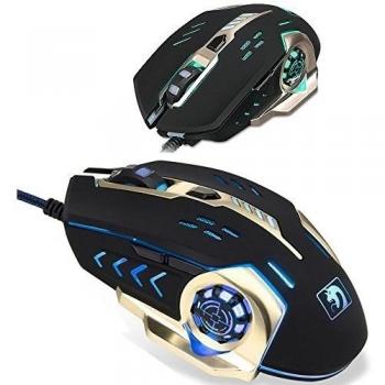 Tecnología urchoiceltd® Mamba óptico 1000 dpi/1600 dpi/2400/3200 dpi/4000dpi 6 Botones 7 Professional LED Wired USB ergonómico PC Pro Gaming Mouse Ratón ajustable función de interruptor de DPI para Pro Juego PC portátil ordenador portátil