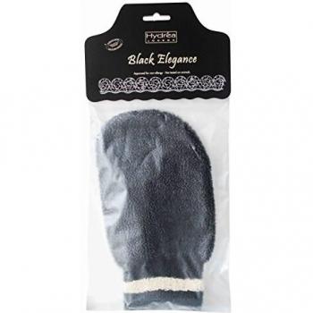 Manopla/Banda Gama Elegance de Hydrea London Natural Masaje Cuerpo Suave Negra