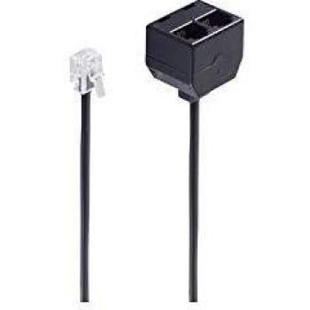 Distribuidor de Cable Modular BASIC-S Shiverpeaks 0,1 m con 2 Enchufes Occidentales 6/4 y Accesorios para Teléfono