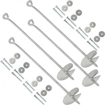 Anclajes de tierra metálicos galvanizados 10x60 cm - 4 piezas