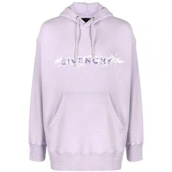 Givenchy Velvet Hoodie with Large Pocket, Purple, Male, Size: M